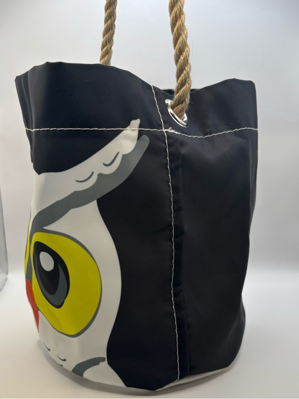 SeaBags of Maine Owl 🦉 Print Tote Bag with Rope Handle - Picture 2 of 6